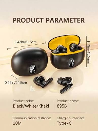 TWS Wireless Earbuds – HD Sound, ENC Noise Cancellation, Touch Control, LED Display, Built-in Mic & Gaming Earphones