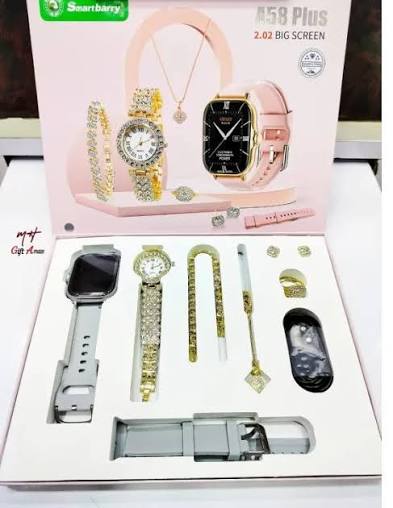 **A58 Smart Watch for Ladies | Stylish Women’s Smartwatch Gift Set | Fashion Smart Watch for Girls & Women | Perfect Birthday & Special Occasion Gift**