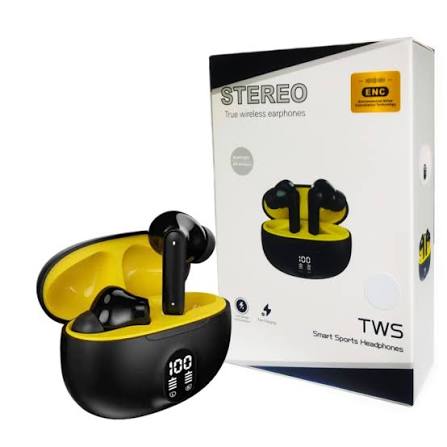 TWS Wireless Earbuds – HD Sound, ENC Noise Cancellation, Touch Control, LED Display, Built-in Mic & Gaming Earphones